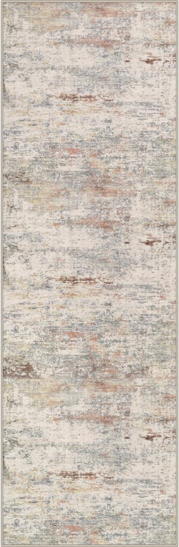 3x14 Washable Runner Rug：Modern Abstract Kitchen Soft Carpet Taupe | by FXRHLP