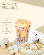 M&SENSE Rose Amber Scented Natural Soy Wax Candle, 14.1oz 60 Hours Long Lasting Slow Burning Candles for Home Decor, Aromatherapy Candle for Stress Relief