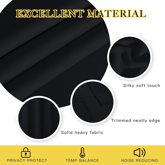 NICETOWN Bedroom Black Out Curtain 54 inches Long - Image 4