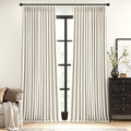 MIULEE Natural Pinch Pleated 100% Blackout Linen Curtains 40x112 Inches | Room by MIULEE