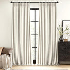 MIULEE Natural Pinch Pleated 100% Blackout Linen Curtains 40x112 Inches | Room by MIULEE