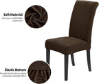 Joccun Chair Covers for Dining Room Set of 4,Dining Chair Slipcovers Stretch Dining Room Chair Covers Seat Protector,Washable Parsons Chair Cover for Home,Banquet(Seal Brown,4 Pack)