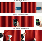 MIULEE Christmas Red Back Tab Blackout Curtains 52x108 Inch Long 2 Panels | Rod - Image 5