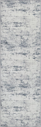 2.6x10 Washable Runner Rug:Modern Abstract Soft Carpet Blue Grey | by FXRHLP