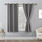 Blackout Curtains for Bedroom, Light Grey, 38 x 45 Inch, 2 Panels | Thermal - Image 8