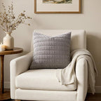 MIULEE Corduroy Decorative Throw Pillow Covers 18x18 Light Grey Pack of 2 | - Image 4