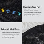 GONAAP Fuzzy Faux Fur Throw Blanket Black Super Soft Cozy Plush Fuzzy Shaggy Blanket for Couch Sofa Bed (Black, Throw(50"x60"))