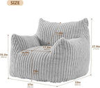 Giant Bean Bag Chairs for Adults Teens, Large Bean Bag Sofa Chairs with Filling Comfy Fuzzy BeanBag Chair with Armrests for Bedroom Living Room Reading