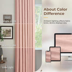 INOVADAY Linen Textured 100% Blackout Sliding Door Curtains 102x84 | Blush Pink - Image 9
