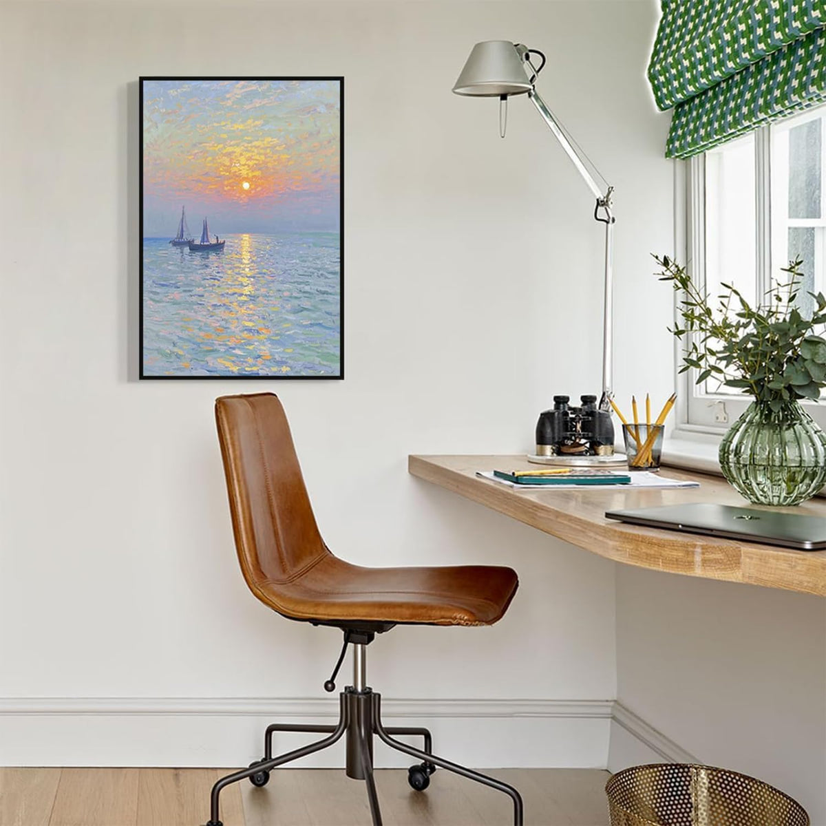 Coastal sailboat scenery poster art decor ocean nautical room decor beautiful sailboat seascape decor suitable for beach villa