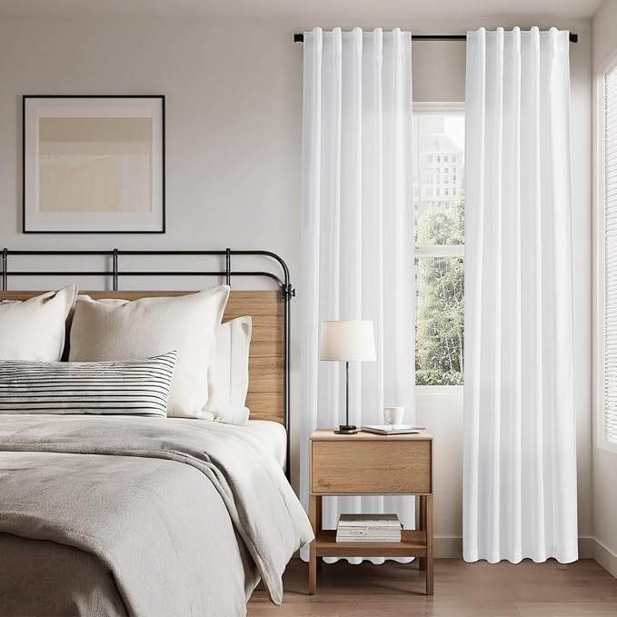White Farmhouse Decor Curtains 63 Inch Length - Image 7