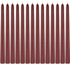 14 Pack Dark Red Taper Candles 12 Inch Tall 3/4 Inch Thick Burn 10 Hours (Burgundy)