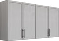 FIMELLO 59" Laundry Room Cabinets Wall Mounted, Kitchen Wall Cabinet with Adjustable Shelf, Wall Cabinets with Doors for Laundry Room, Upper Cabinets for Bathroom, Gray
