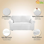 Easy-Going Stretch 4 Seater Oversized Sofa Couch Cover Snow White | 1-Piece - Image 4