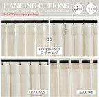 Light Filtering Thick Linen Viral Curtains 102 Inches Long - Image 4