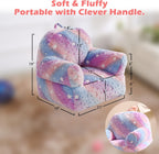 Toddler Chair, Glow in The Dark Kids Sofa Bean Bag Chair for Kids Children Couch Toddler Mini Sofa Armchair for Children, Lightweight Children Sofa Chairs (Rainbow Pink)
