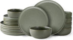 AmorArc Ceramic Dinnerware Sets, Wavy Rim Stoneware Plates and Bowls Sets, Highly Chip and Crack Resistant | Dishwasher & Microwave & Oven Safe Dishes set, Service for 6 (18pc)