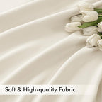 MIULEE Beige White Back Tab Blackout Curtains 52x108 Inch Long 2 Panels Set | - Image 6