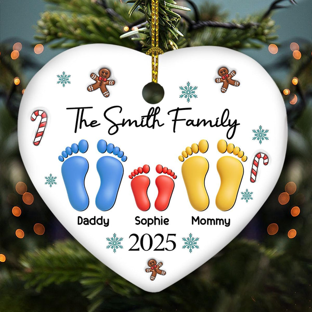 Personalized 3D Effect Ceramic Ornament – Gift for Family Members and Home Decor, Family Together Christmas 2025 Ornament