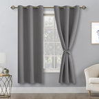 Blackout Curtains for Bedroom, 42 x 63 Inches Length, Light Grey | Thermal - Image 8