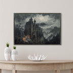 JFHCQJPK Vintage Castle Poster Dark Academy Victorian Gothic Castle Wall Art Poster Moody Mystical Art Print Suitable for Home Living Room Bedroom20x30in Metal blackFramed