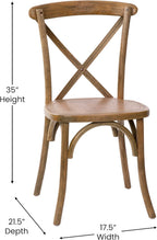 EMMA + OLIVER 2-Pack Hand Scraped Dark Natural X-Back Chair