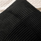 MIULEE Black Decorative Euro Sham Pillow Covers 24x24 Inch 2 Pack | Boho - Image 2