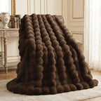 L'AGRATY Faux Rabbit Fur Throw Blanket - Image 2