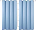 Sky Blue Thermal Blackout Curtains/52 x 54 Inch/Set of 2 Panels Room Darkening - Image 2