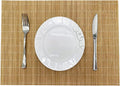ANDSTAR Set of 2 Pcs Bamboo Placemats Sushi Rolling Mat Japanese Style Natural Anti-Slip Bamboo Placemats Washable Heat-Resistant Table Mats for Dining Room and Kitchen（Brown）