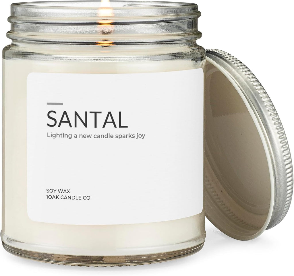 1OAK Soy Santal Candle (Santal) - Soy Wax Scented Candle - Candles for Home Scented - Long Burning Candles Premium - Hand-Poured (7oz.)