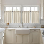 MIULEE 4 Panel Set Short Bedroom Blackout Curtains 54 Inch Long Cream Beige | - Image 7