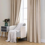 MIULEE Velvet Curtains 52x84 inches 2 Panels Camel Beige Blackout Curtains | - Image 7
