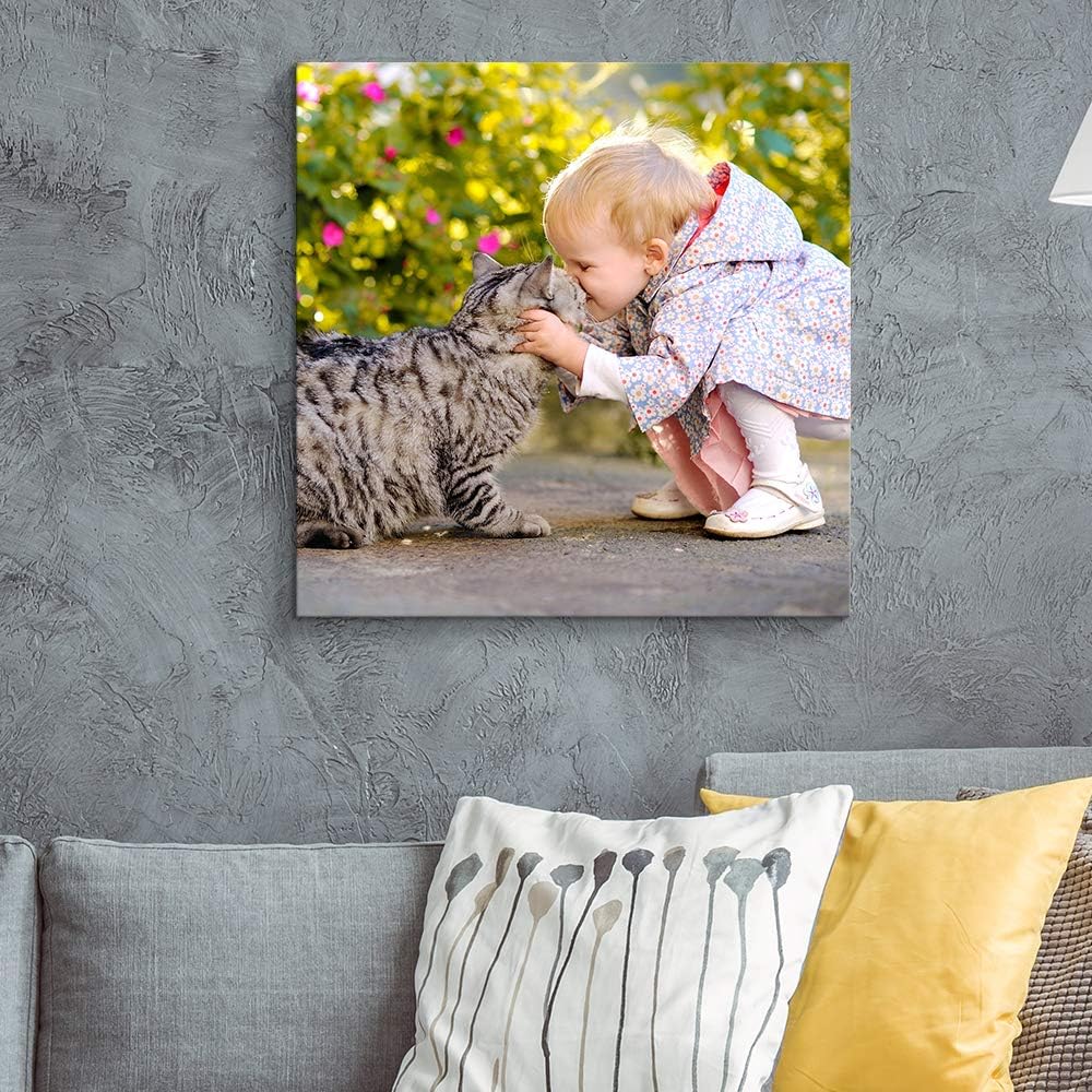 NWT Custom Canvas Prints with Your Photos for Pet/Animal, Personalized Canvas Pictures for Wall to Print Framed 12x12 inches