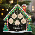 Personalized Family Christmas Acrylic Ornament 2024 - Custom Name Charms Family Members up to 10 People and Pets, Paw Charm Ornament Gifts for Family Tree Decoration (A02, 2 Names)