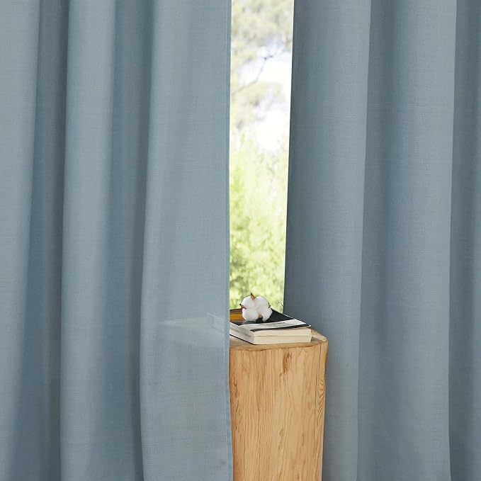 NICETOWN Thick Linen Blend Curtains Flax Textured - Image 3