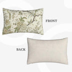 CXMEIFLY Spring Floral Birds Pillow Covers 12 x 20 Inch Set of 2 for Chinoiserie Flowers Decor Throw Pillows Sage Green Plant Outdoor Decorative Cushion Cases for Couch Bed Decorations