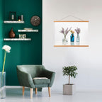 FALAMON Magnetic Poster Hanger Frame, 40x27 40x28 40x30 Teak Wood Magnet Poster Frame for Posters, Prints, Photos, Pictures, Maps, Scrolls, and Canvas Artwork