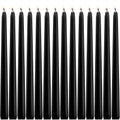 14 Pack Black Taper Candles 12 Inch Tall 3/4 Inch Thick Burn 10 Hours