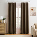 Brown Blackout Curtains 132 Inches Long 11 feet Tall, Extra Long Pinch Pleats by KEQIAOSUOCAI