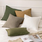 MIULEE Decorative Linen Pillow Covers 20x20 Inch Tan Taupe | Boho Farmhouse​ - Image 6