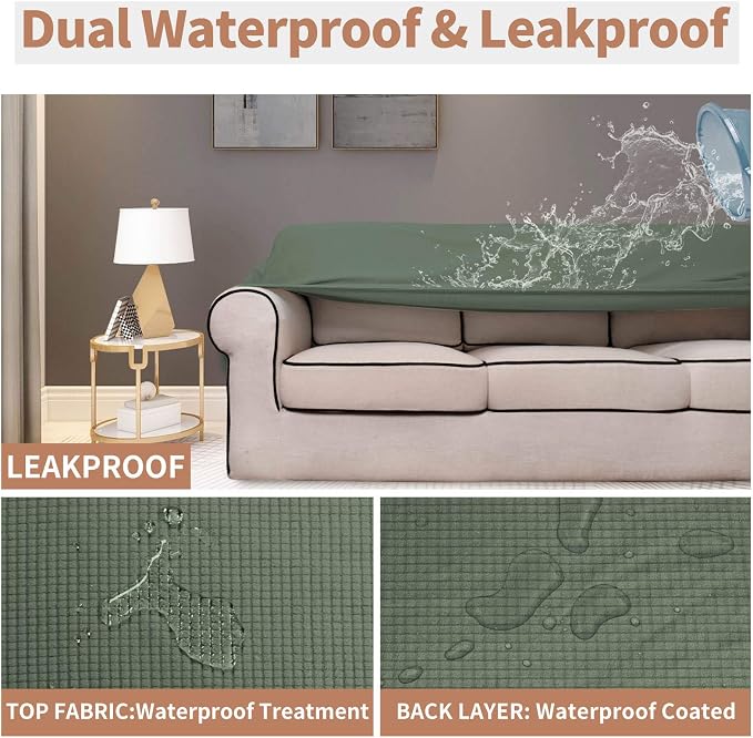 Easy-Going 100% Waterproof Chair Couch Cover, Stretch Jacquard Sofa Cover | - Image 3