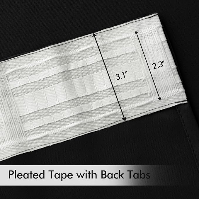 MIULEE Black Back Tab Blackout Curtains 66x84 Inch Length 2 Panels Set | Rod - Image 4