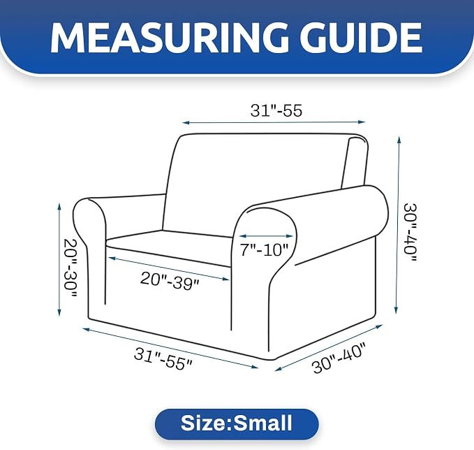 Stretch Chair Sofa Slipcover, Single Couch Cover, Champagne | 1-Piece Washable - Image 5