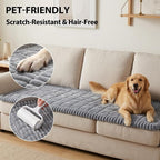 Fixwal Waterproof Flannel Dog Couch Cover, 27.6" x 94.5", Light Gray | - Image 6