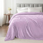 BEDELITE Fleece Blanket Soft Plush King Size Bed Blanket Lilac 108"x90" | Ultra - Image 6