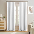 White Curtains 90 Inches Long 2 Panels Aesthetic Pinch Pleated Drapes by KEQIAOSUOCAI