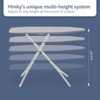 Classic 4-Leg Ironing Board with Iron Rest - Freestanding Full Size Iron Board for Clothes Pressing and Steaming with 43" x 14" Surface - Blue Arrows