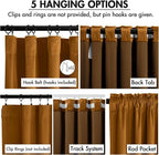 MIULEE Velvet Curtains 50W x 96L 2 Panels Golden Brown Blackout Curtains | - Image 2