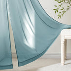 MIULEE Dusty Blue Sheer Curtains 63 Inches Long 4 Panels 42 x 63 Inches | Light - Image 6